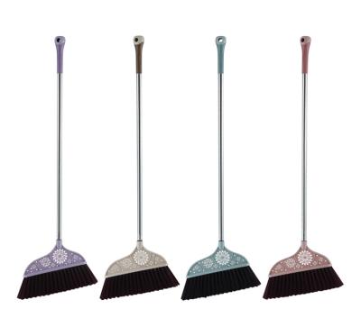 China JS-2518 China Wholesale Home OEM Customized Plastic Durable Soft Floor Broom With Metal Handle for sale