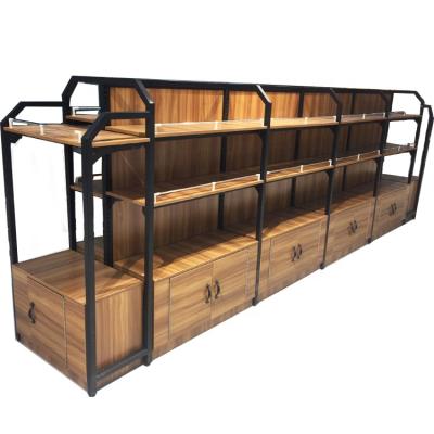 China Double sided / single sided metal wood material display racks for shopping mall retail display racks for sale