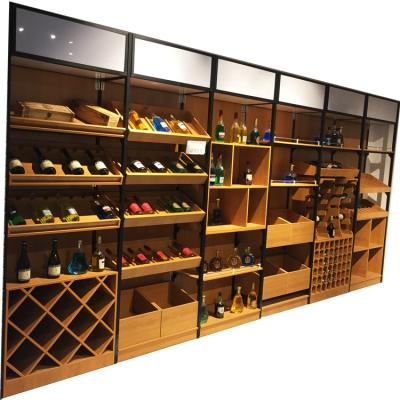 China Sustainable Wood And Steel Wine Bottle Rack Racks Display Stand For Sale for sale