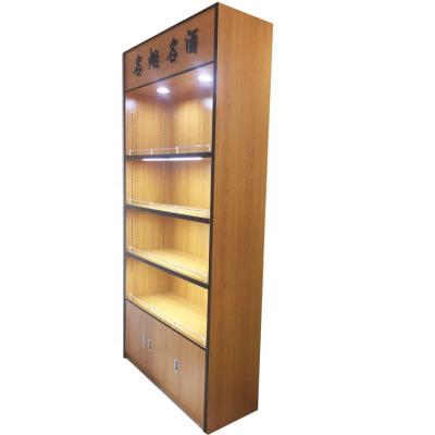 China Sustainable Wholesale Supermarket Display Metal Red Wine Wooden Rack for sale