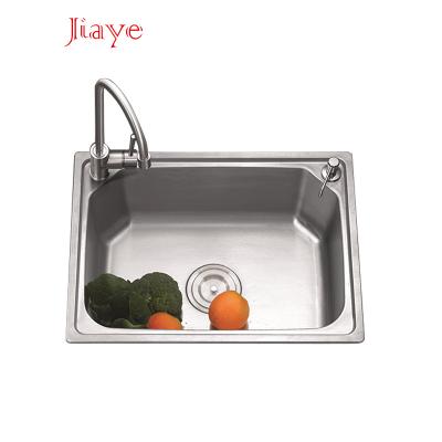 China Without Single Faucet SUS 201 Stainless Steel Bowl Pressed Kitchen Sink With Faucet Hole for sale