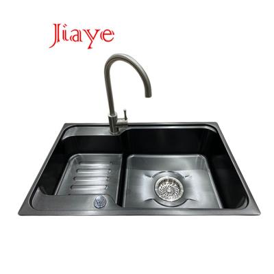 China Without Faucet Black Pvd Stainless Steel Drop In Single Bowl Kitchen Sink for sale