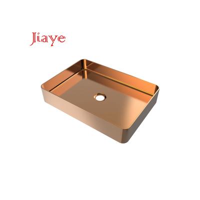 China Without Faucet Small 304 Stainless Steel Manufacturer Single Bowl SS Satin Finish PVD Handmade Wash Basin for sale