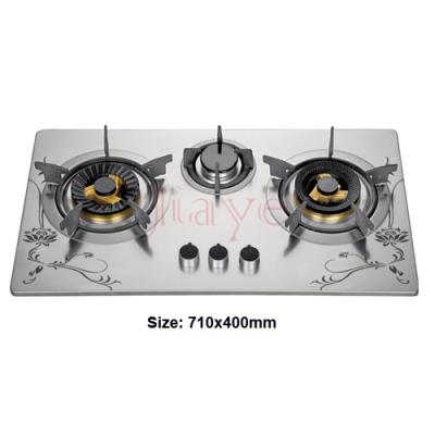 China JY-PA3025 tempered glass design 3 burner popular sabaf gas cooktop /best selling super mini blue flame gas hobs/indoor cooking gas cooktop for sale