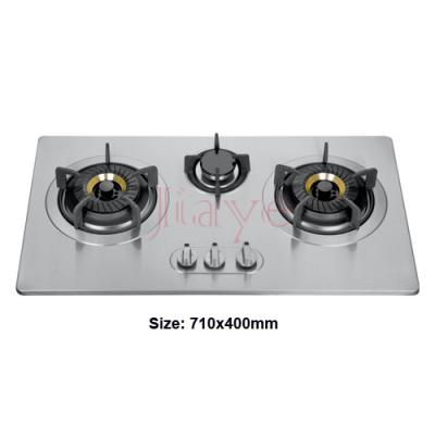 China JY-PA3038 stainless steel household commercial 3 burner gas hob/popular design gas cooktop/gas cooker factory price for European for sale