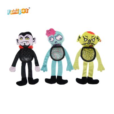 China Best Viable Selling Textured Plush Dog Toy Professional TPR Halloween Manufacture Squeaky Plush Toy for sale