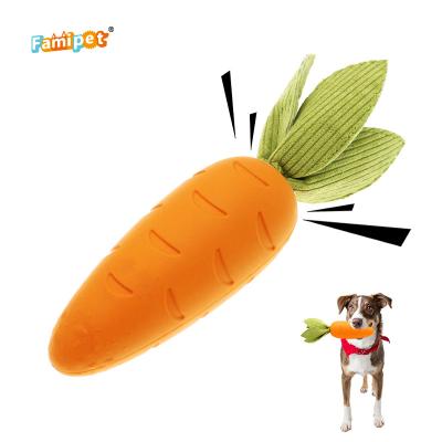 China Viable Famipet Custom Design Vegetable Train Tpr Tough Chew Dog Toys Rubber Pet Squeak Toys For Dog for sale