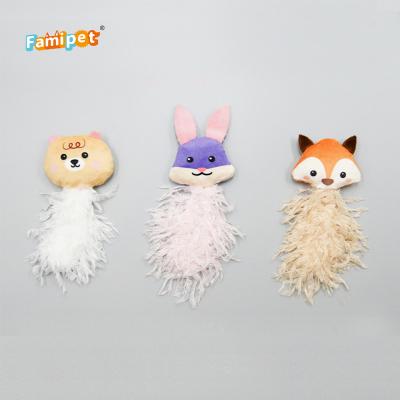 China Cat Toys Set Products For Viable Pets Wholesale Custom Made Innovational Cat Fringe Animal Heads Cat Lighter Toy for sale