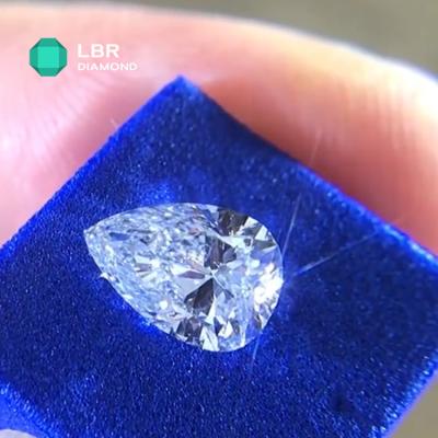 China Rings Earrings Necklace Pendant Ready To Ship Brilliant 1.02 Carat F Color VS1 Pear Cut CVD Lab Grown Diamond For Gold Jewelry for sale