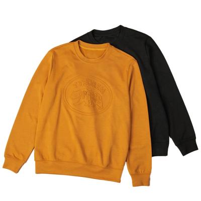 China Anti-Wrinkle Embossed Custom 3D Mens Crewneck Sweatshirt Printing Blank Sweatshirt Men Emboss Pullover for sale