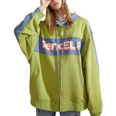 China Custom Anti-wrinkle Finch Garment Screen Print Women Zipper Hoodies Plus Size French Terry Women's Hoodies for sale