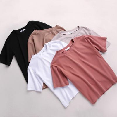 China Bulk Wholesale Regular Wholesale Women's Plain T-shirt White Tees Shirt for sale