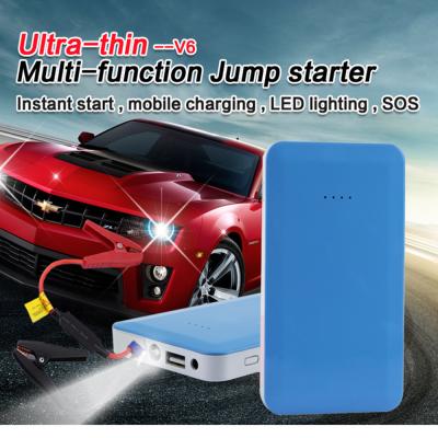 China Slim jump starter for car emergency jump start motorcycle dead battery, motorcycle/12v gasoline car/electric bike battery start power for sale