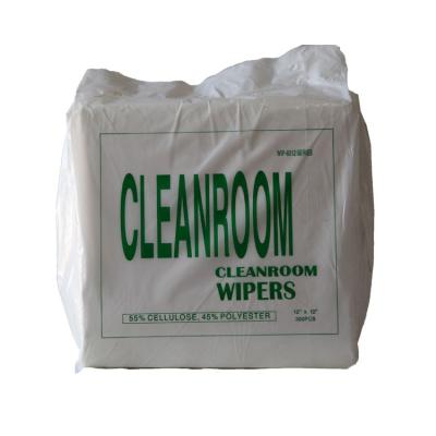 China Sustainable 9x9 Inch Wood Pulp Electronic Polyester Wiper Nonwoven Wipers For Cleanroom for sale