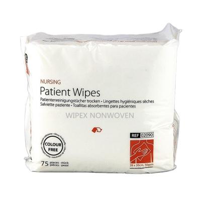 China Sustainable Disposable White Hospital Wipes Wood Pulp Airlaid Paper Wipes Spunlace Medical Care Wipes for sale