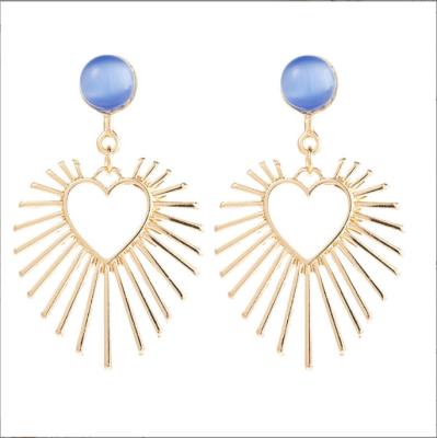 China European and American female hollow niche design personality earrings temperament style of the other A062 the new inlaid silver needle face slightly for sale