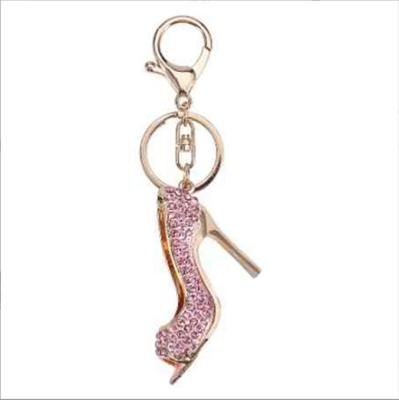 China A205 Pretty Gift A205 High Heel Shoe Rhinestone Crystal Purse Car Key Chain Bag Alloy Decorative Key Ring for sale