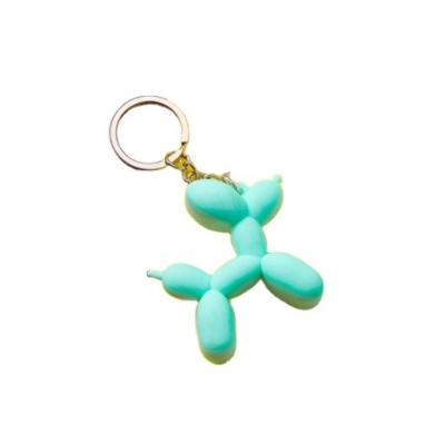 China Cute Gift A171 Fashion Key Chain Punk Balloon Dog Soft Rubber Dog Keychains For Women Bag Trinket Pendant Men's Jewelry Car Keyring for sale