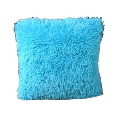 China Q007 Anti-Static Cushion Cover Plush Home Decor Pillow Covers Living Room Bedroom Sofa Decorative Pillowcase 43x43cm Shaggy Fluffy Cover for sale