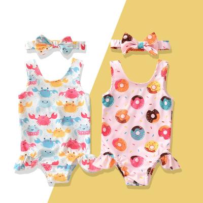 China Breathable Girl Swimwear Girls Print Swimwear Children's Swimwear Pink One Piece Swimsuits For Kids FASHION SHORTS for sale