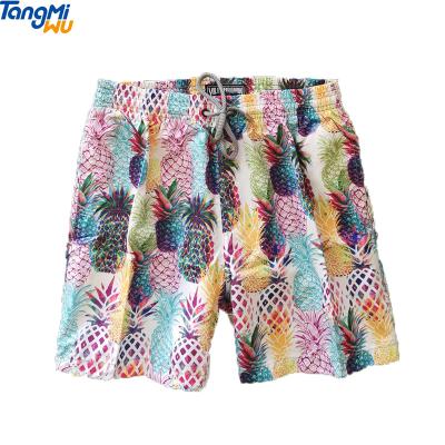 China wholesale high quality Anti-wrinkle beach shorts loose waist swim trunks liner mesh colorful graphic boardshorts swimming abbreviations men for sale