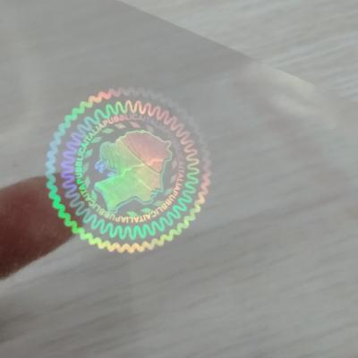 China Transparent Overlay Anti-counterfeiting Film Lamination Material 3D Hologram Label Sticker Hologram for sale