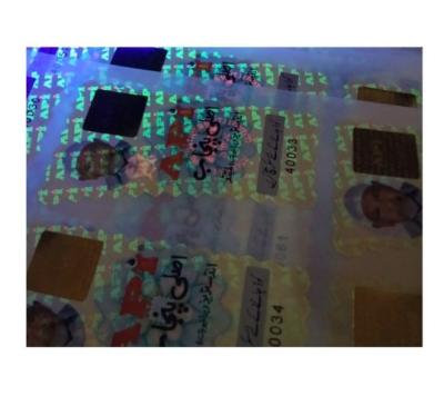 China 3D Printing Anti-counterfeit UV Invisible Hologram Hot Stamping Paper Sticker for sale