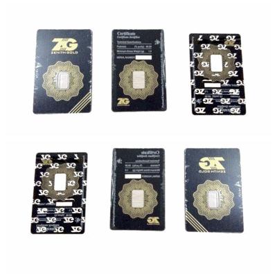 China Anti-Counterfeit Serial Numbers Two Sides Printing Bullion Pack Gold Coin PVC Multi Cards for sale