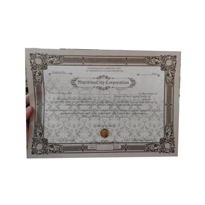 China paper & Cardboard Customized Anti - Counterfeit Invisible Printing Hologram Certificate for sale