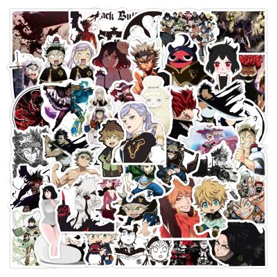 China OEM 50PCS Black Clover Japan Anime Stationery Stickers Pack For Laptop Cars Motorcycle Luggage Skateboard Phone Computer for sale