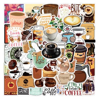 China OEM 50pcs Cafe Rooftop Aesthetic Stickers Vintage DIY Decoration Scrapbooking Stickers Custom For Kids Cups Laptop for sale