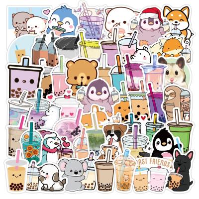 China OEM 50Pcs Cute Bubble Tea Boba Graffiti Aesthetic Stickers For Girl Kids Notebook Phone Luggage Laptop Sticker Random Pack for sale