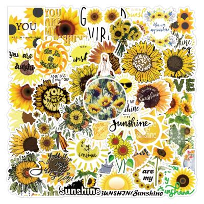 China OEM 50Pcs VSCO Cool Sunflower Sunflower Sticker Packs For Girl Paper Laptop Phone Luggage Decorative Aesthetic Random Stickers for sale