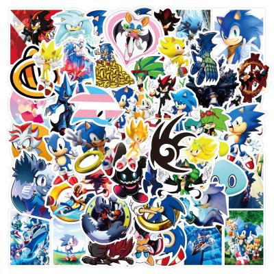 China OEM Baoyan Sonic Hedgehog Game Waterproof Sticker Pack Vinyl Stickers For Kids Laptop Automobile Luggage Skateboard Random Stickers for sale