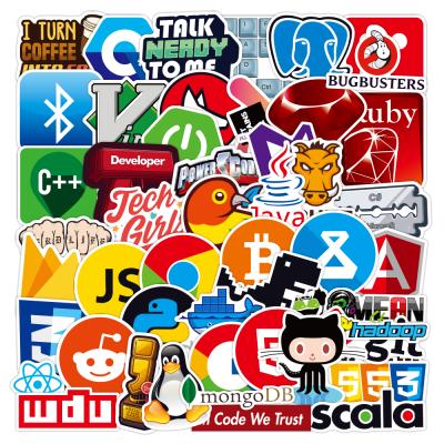 China Creative Programming Programmer Vinyl Stickers For OEM Programmer Graffiti Software Guitar Computer Luggage Stickers e-50Pcs for sale