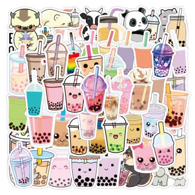 China OEM e-50pcs Cute Cartoon Pearl Milk Tea Boba Sticker Packs For Girl Kids Notebook Program Luggage Diy Laptop Drinks Sticker for sale