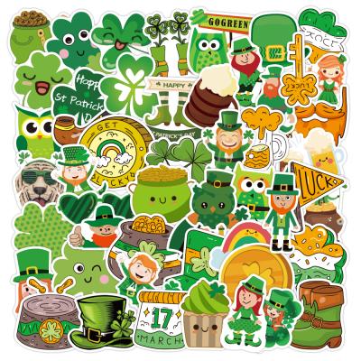 China Popular OEM e-50pcs Green Clover Series Sticker Packs For Album Laptop Guitar High Quality Waterproof Stickers for sale