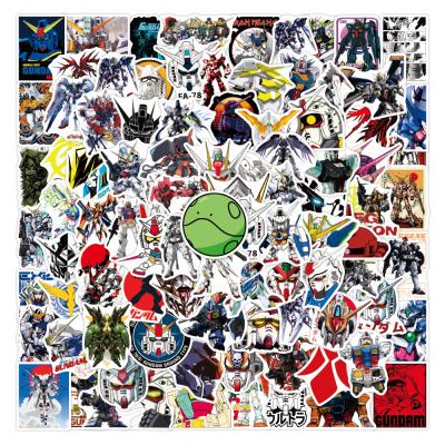 China OEM e-50pcs Popular Japanese Anime Cartoon Gundam Protected Vinyl Waterproof Custom Graffiti Sticker Decorative Packs For Car Window for sale