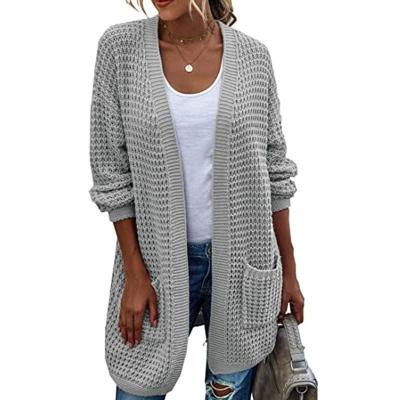 China Hot Selling Dobby Women Knitted Shawl Long Coat Warm Cardigan Knit Sweater for sale