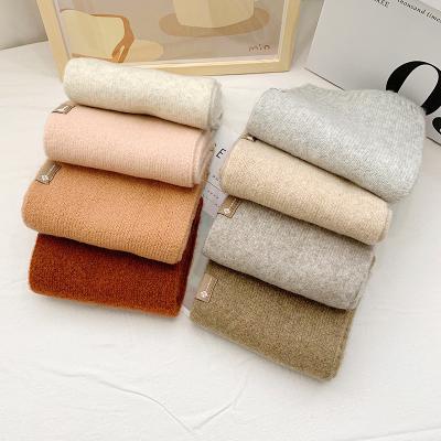 China Dobby autumn and winter women simply warp knitted double-sided scarf female increase shawl for sale