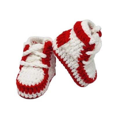 China Hot Sale Lightweight Crochet Infant Baby Shoes Booties Wholesale Hand Knitted Baby Booties Sneakers From China for sale