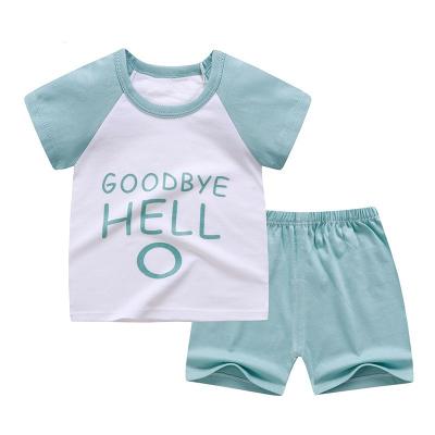 China Wholesale New Anti-pilling Style Cheap High Quality Children's Short T-shirt Suit Set Summer Children Boy Girl T-shirt Clothing Hot Sale for sale