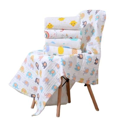 China Wholesale Custom 100% Plain Double-Layer Cotton Muslin Baby Wrap Wrap For Baby Boy Cotton Sustainable Blanket Organic Bamboo for sale