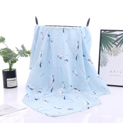 China Hot Selling Super Soft Diaper Wrap Muslin Wrap Gauze Bamboo Cotton Carriage Blanket High Quality Double Wrap For Baby for sale