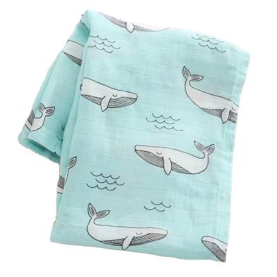 China Super Soft Hot Sale High Quality 100% Custom Made Baby Double-Layer Cotton Bamboo Muslin Wrap Baby Carriage Blanket Blanket Wrap for Baby for sale