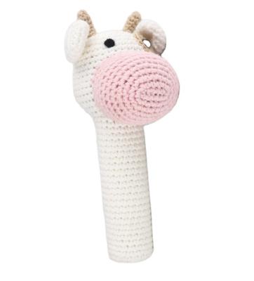 China Colorful Baby Rattle Stick Baby Toy/100% Cotton Handmade Organic Rattle Stick Funny Toy Cartoon Rattle Toy for sale