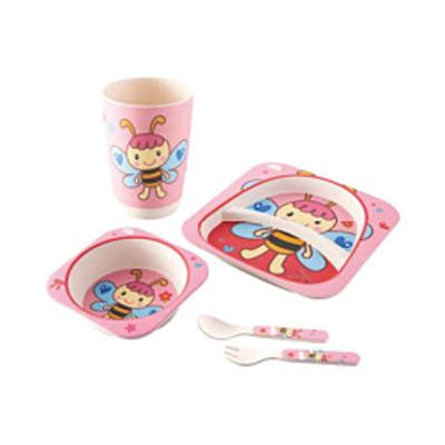 China Pink rpet novelty tableware kids plastic recycled bee grs certificated for sale