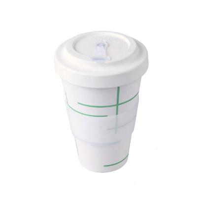 China 450ml Dishwasher Safe Eco-Friendly Biodegradable Bamboo Fiber Reusable Coffee Mug With Lid for sale