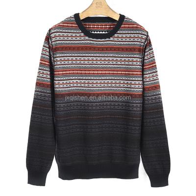 China Breathable 2023 OEM & ODM Custom LOGO Sweater Men's Sweater Pullover Cotton Knitted Jacquard Weave for sale