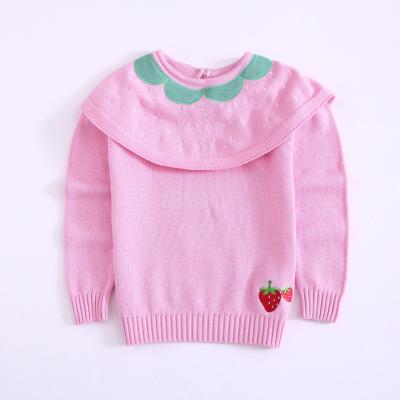 China OEM Custom 2023 Anti-pilling Winter Kids Sweater Knit Boy Strawberry Jacquard Knitted Kids Jumper Hoodies Cotton Long Sleeve Sweaters for sale